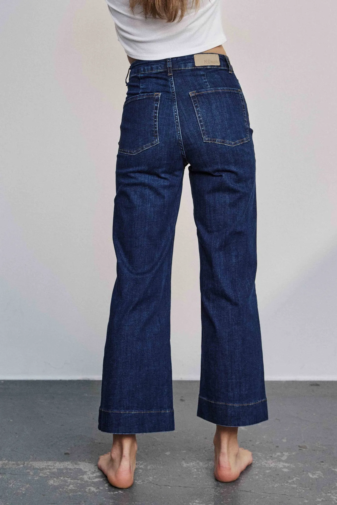 NUPARIS CROPPED JEANS - DARK BLUE - Dark Blue Denim
