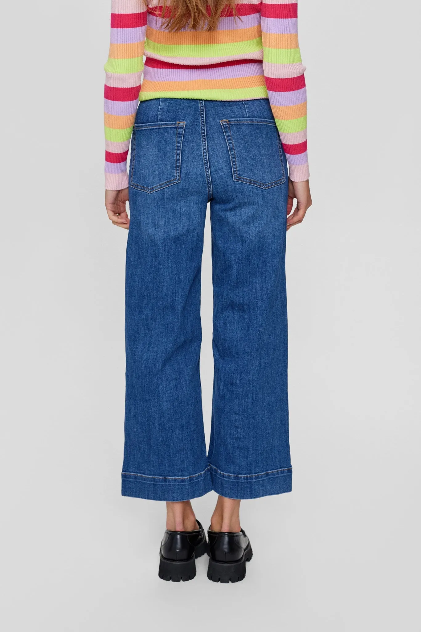 NUPARIS JEANS CROPPED  MED BLUE - Medium Blue Denim