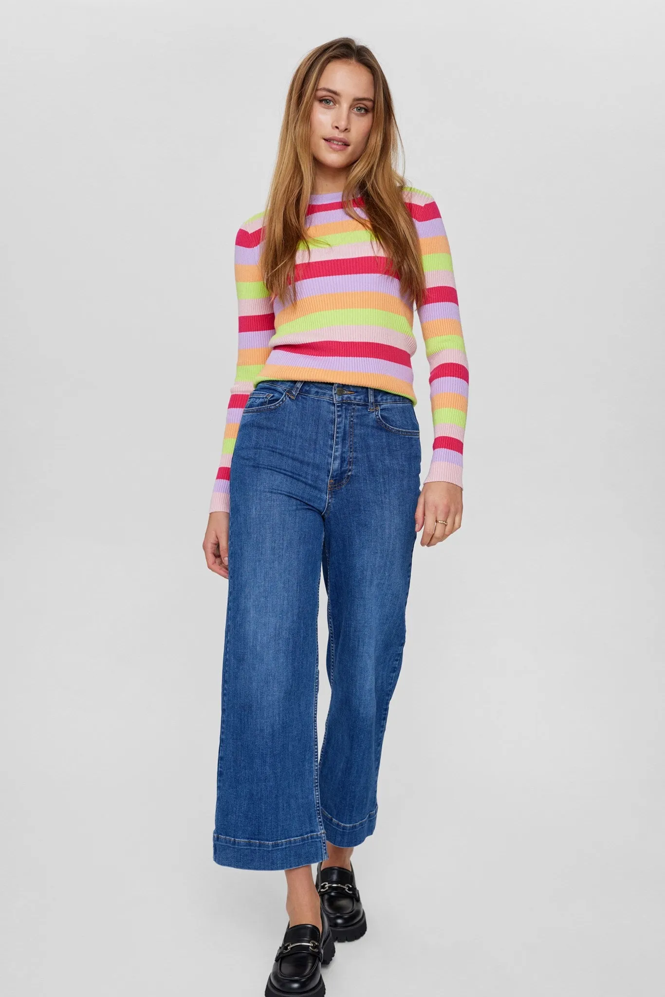 NUPARIS JEANS CROPPED  MED BLUE - Medium Blue Denim