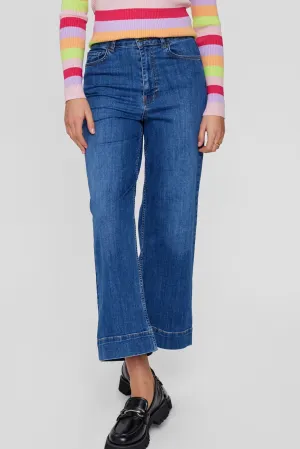 NUPARIS JEANS CROPPED  MED BLUE - Medium Blue Denim