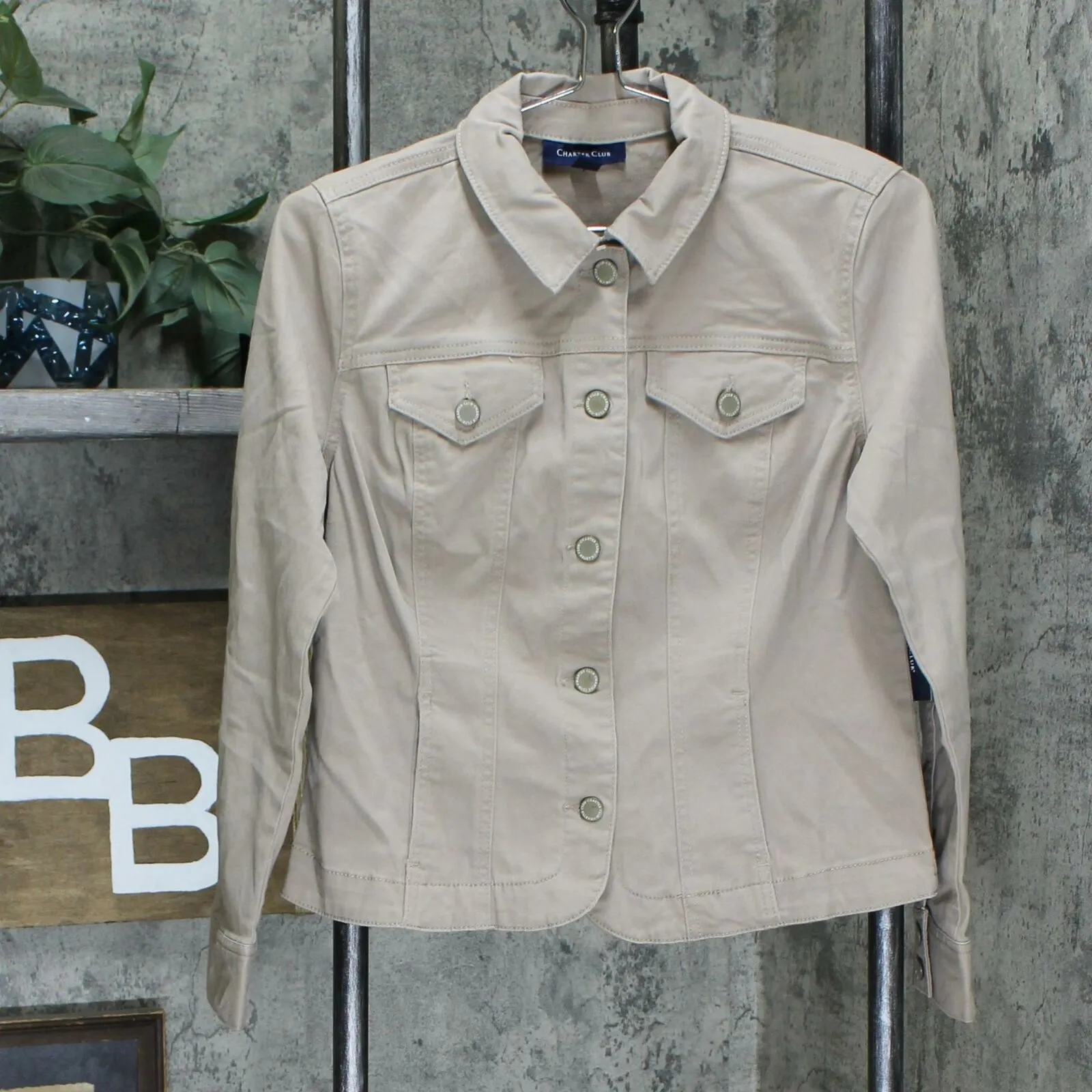 NWT Charter Club Petite Twill Denim Jacket. 60127P143 Petite Small