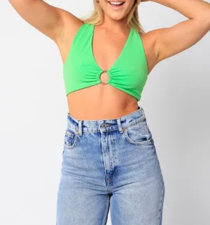 O Ring Halter Crop Top