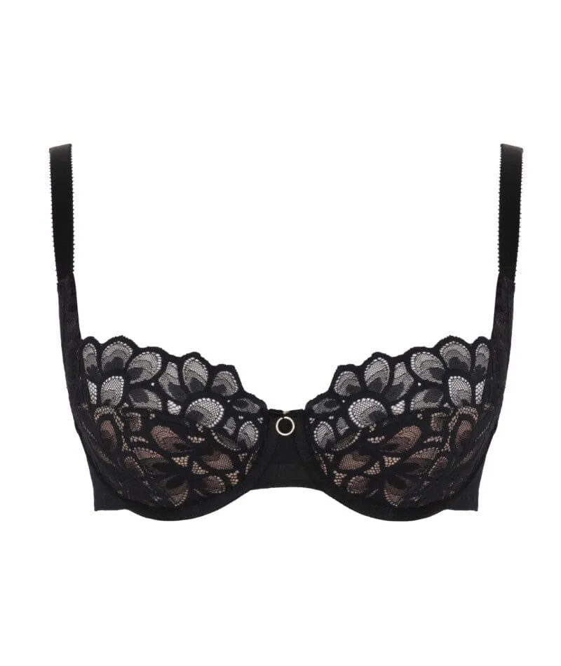Panache Allure Underwired Balconnet Bra - Black / Latte