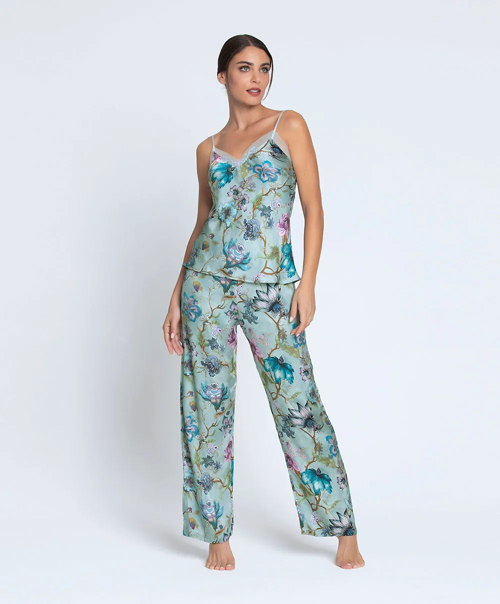 Pantalon en satin de viscose