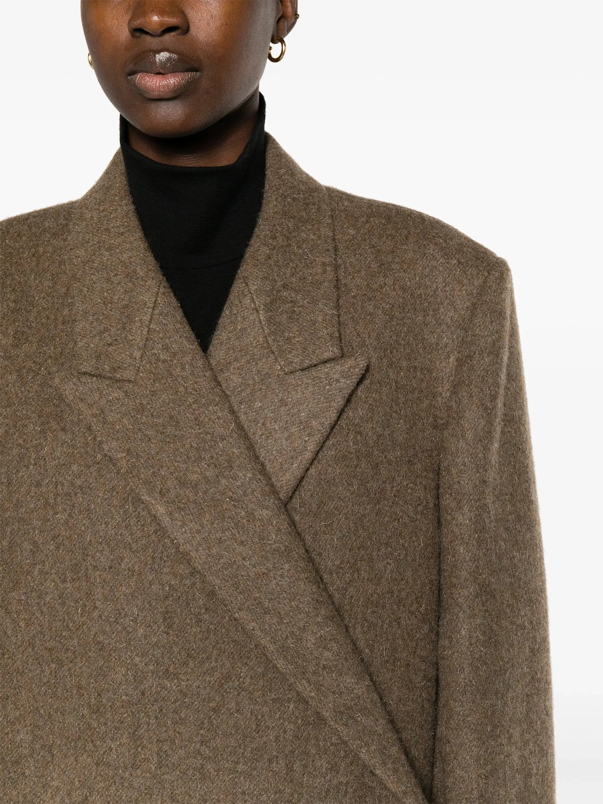 peak-lapels Buy-one-get-one-free wool High-value coat