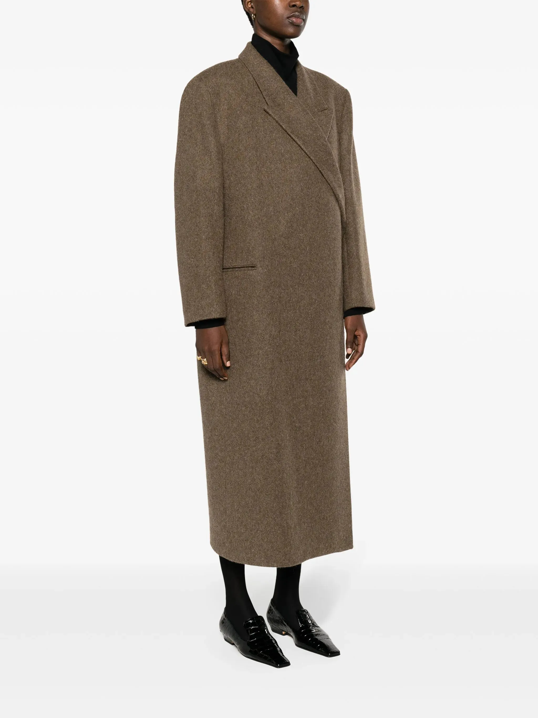 peak-lapels Buy-one-get-one-free wool High-value coat