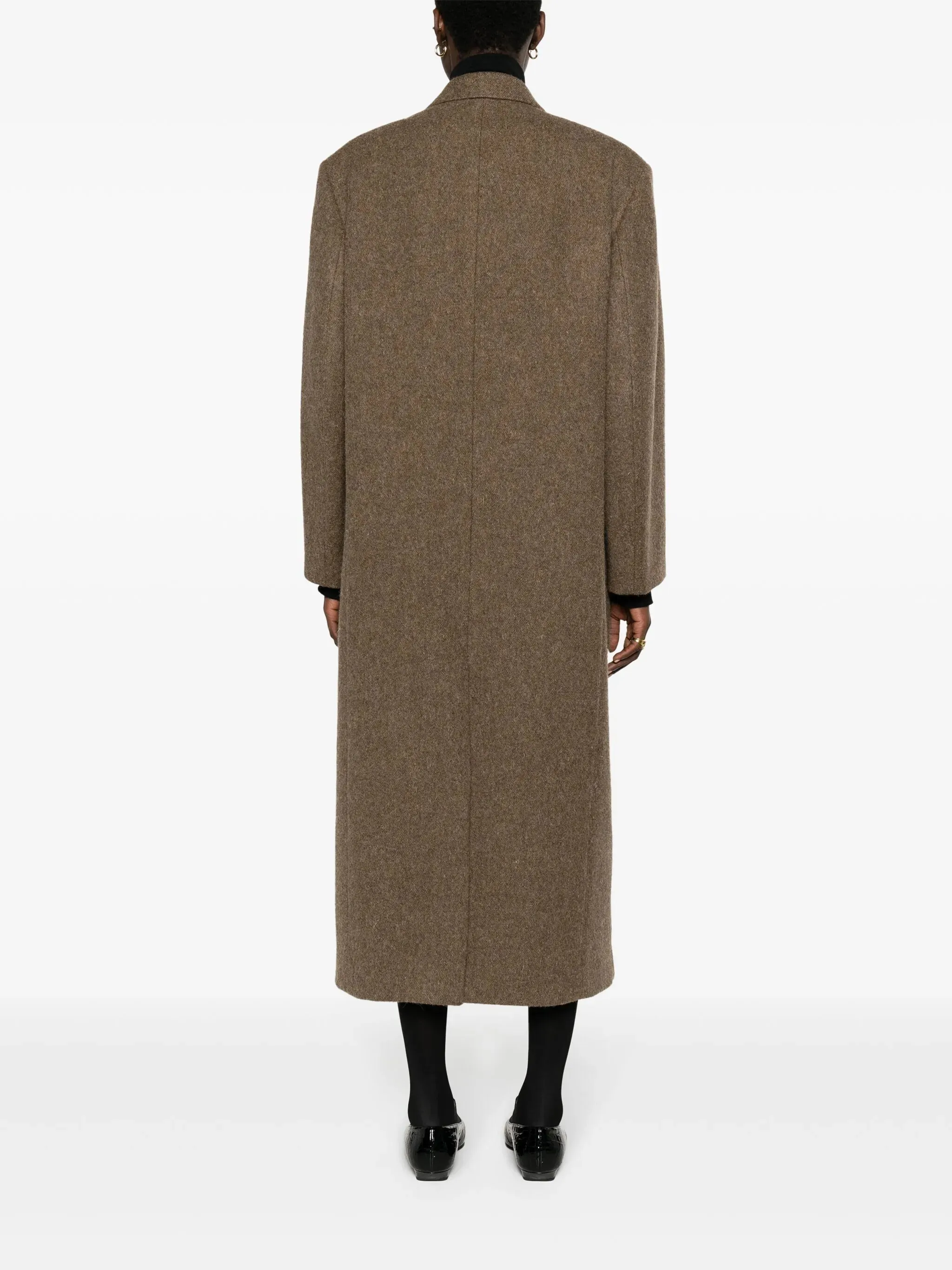 peak-lapels Buy-one-get-one-free wool High-value coat