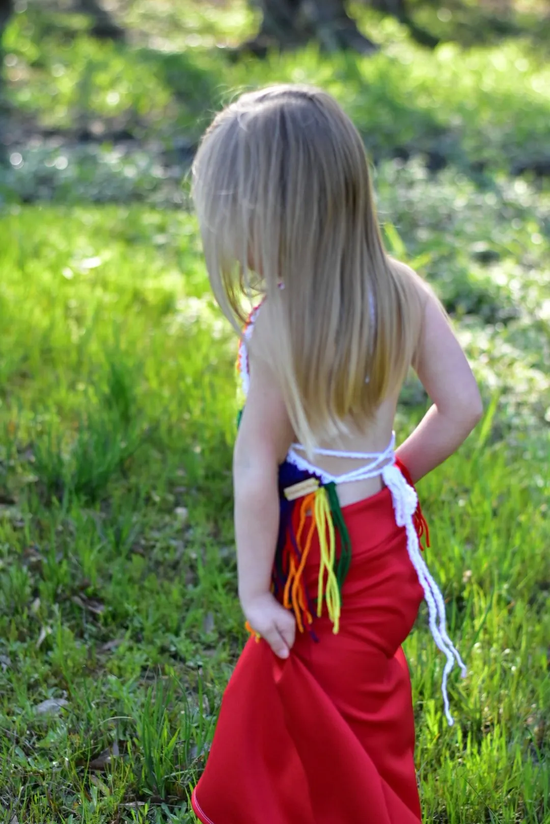 Rainbow Fringe Halter Top