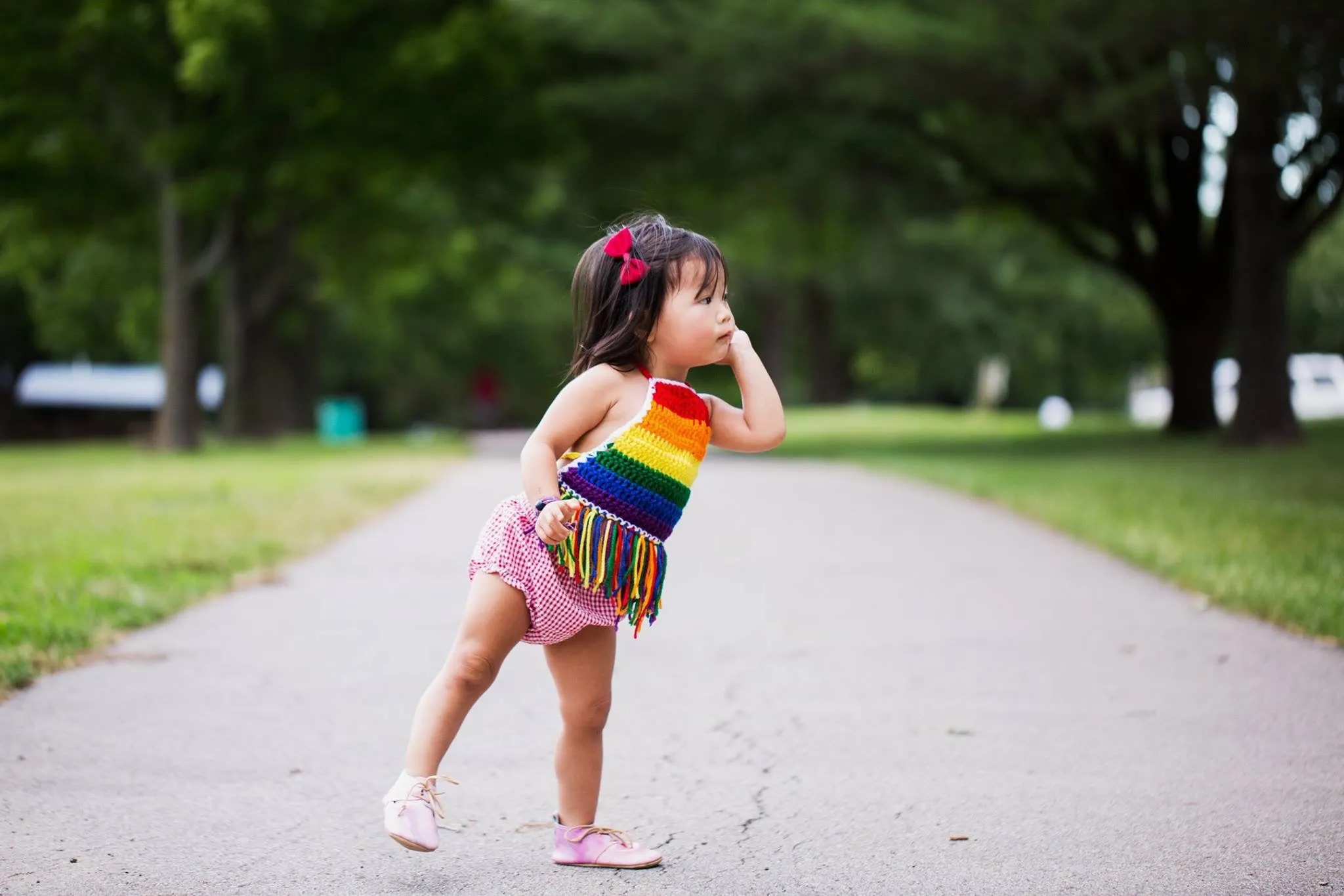 Rainbow Fringe Halter Top