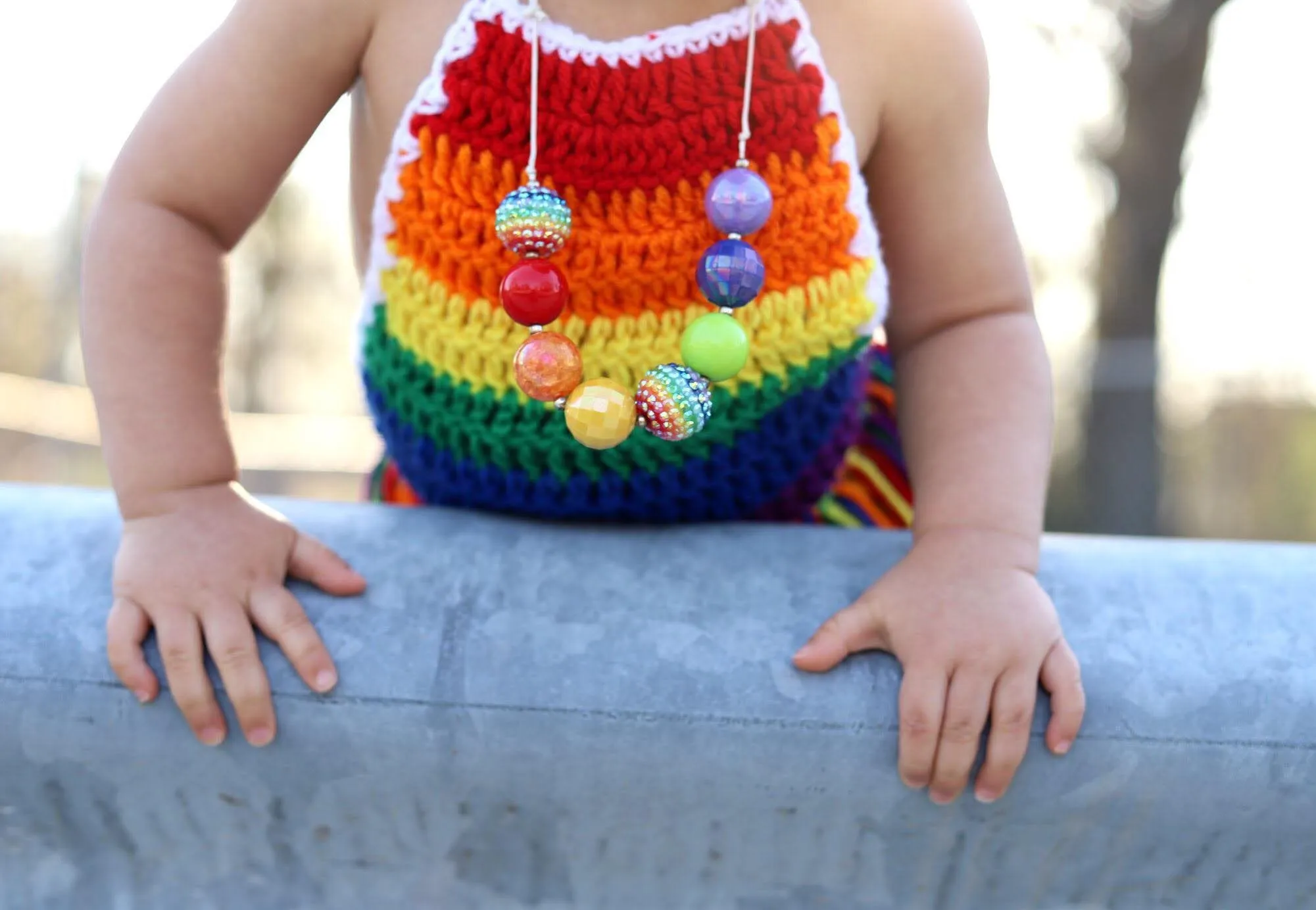 Rainbow Fringe Halter Top