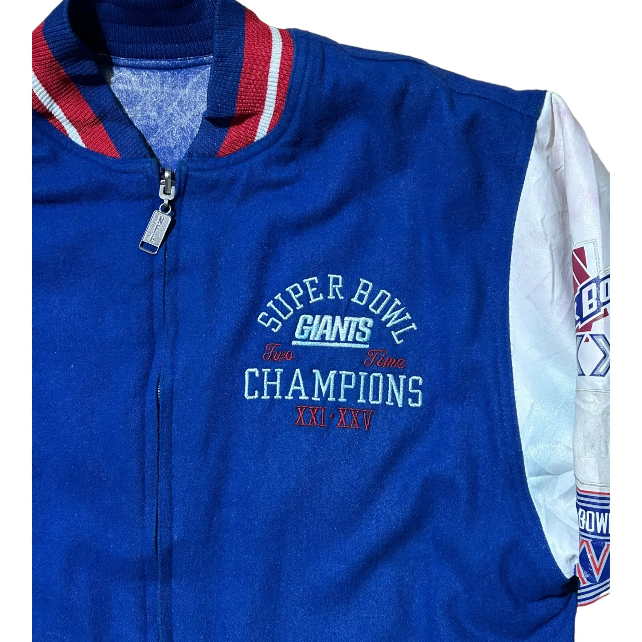 Reebok Vintage Official NFL New York Giants Super Bowl Varsity Jacket