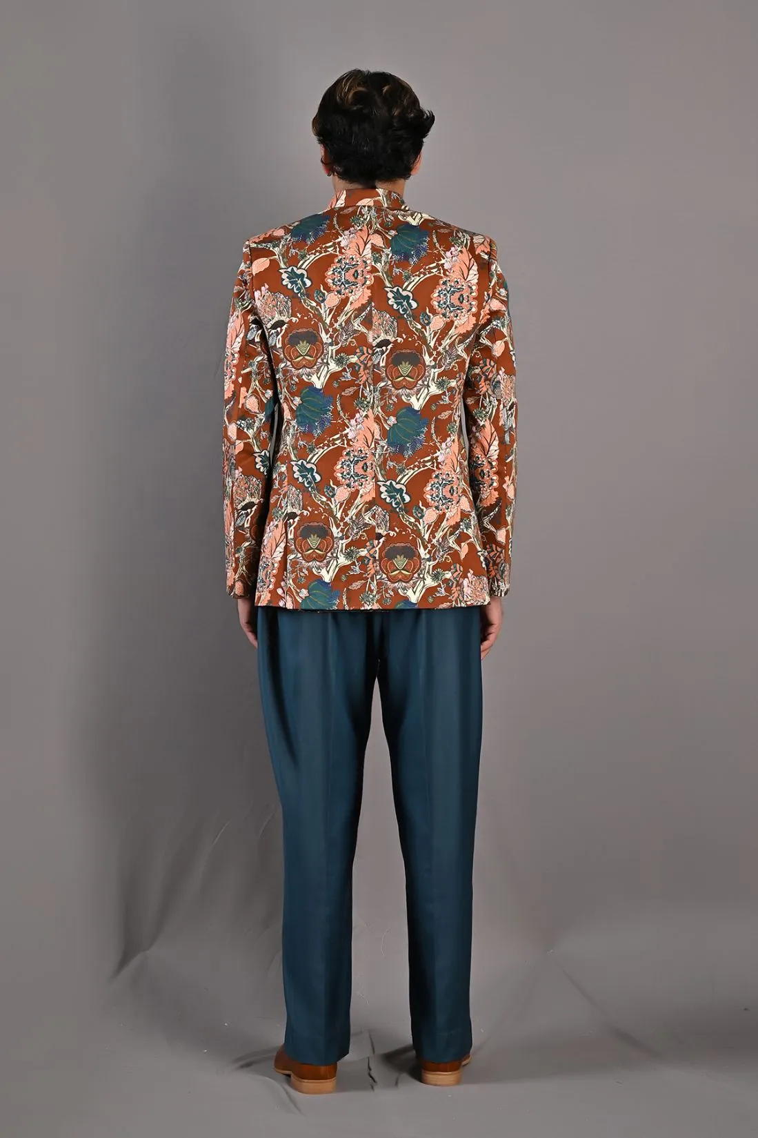 Ren Multi Printed Bandhgala Jacket With Pant