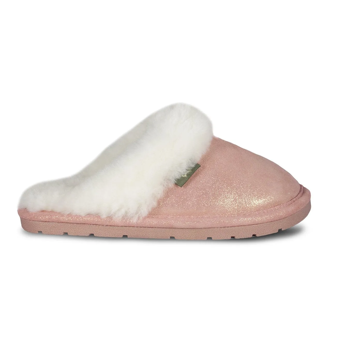 Rose Gold Slip-On Sheepskin Scuff Slippers for Women by CLOUD NINE / RJS - Shoe Size S-M-L-XL-XXL