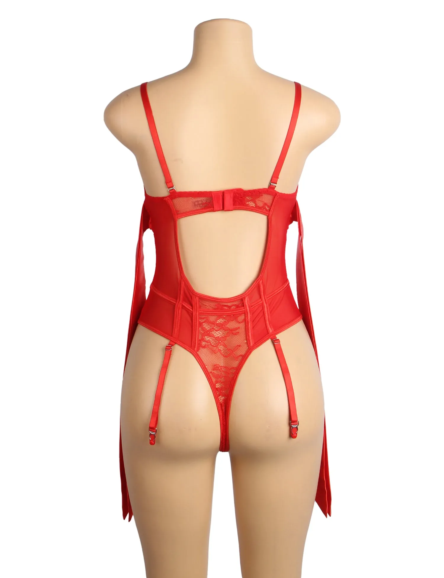 Sexy Egypt Lace Crotchless Garter Bodysuit