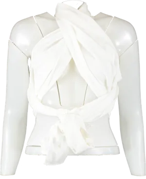 SHEIN White Tie Up Wrap Halter Neck Top UK S