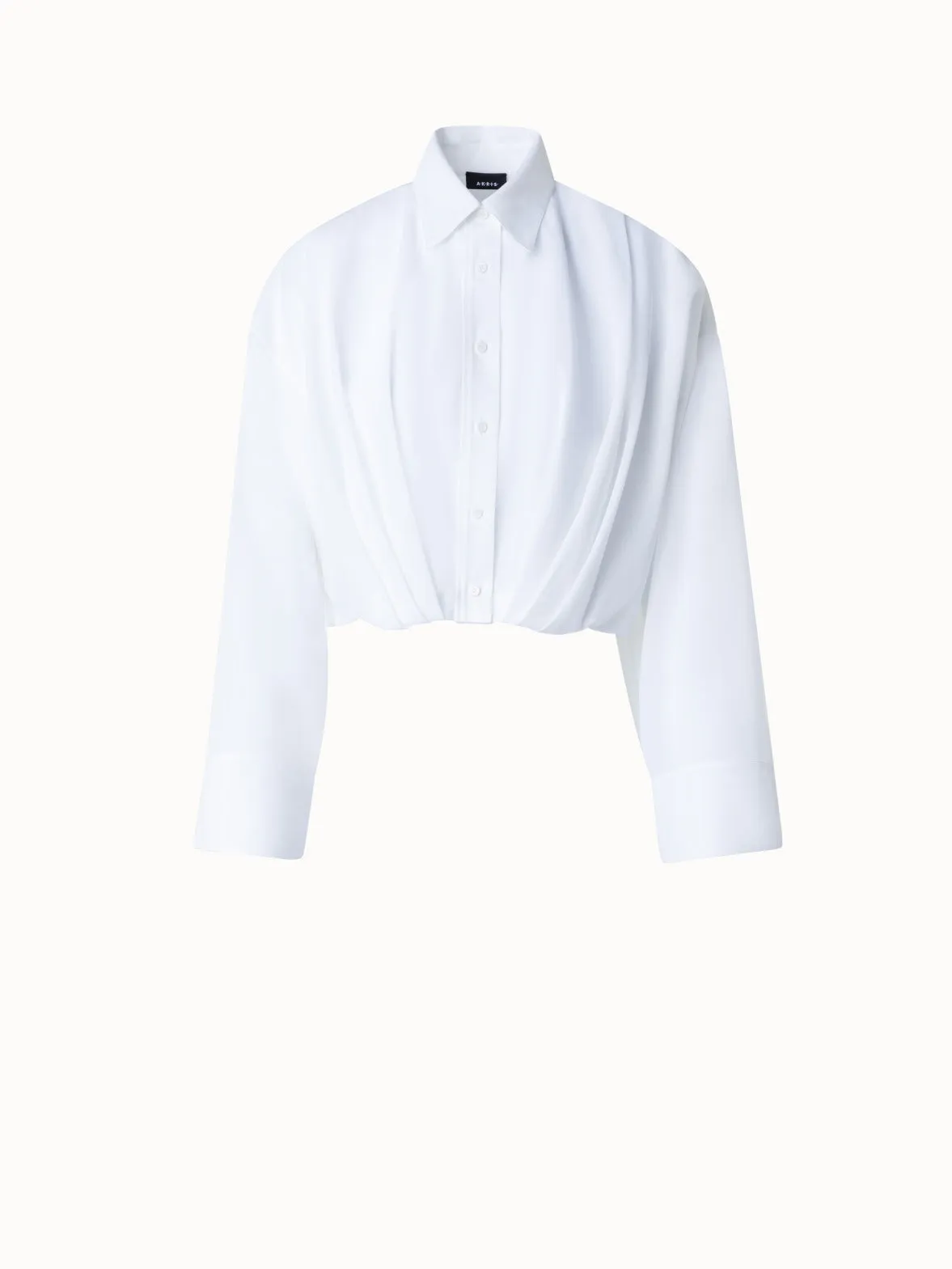 Short Cotton Voile Blouse with Wide Sleeves