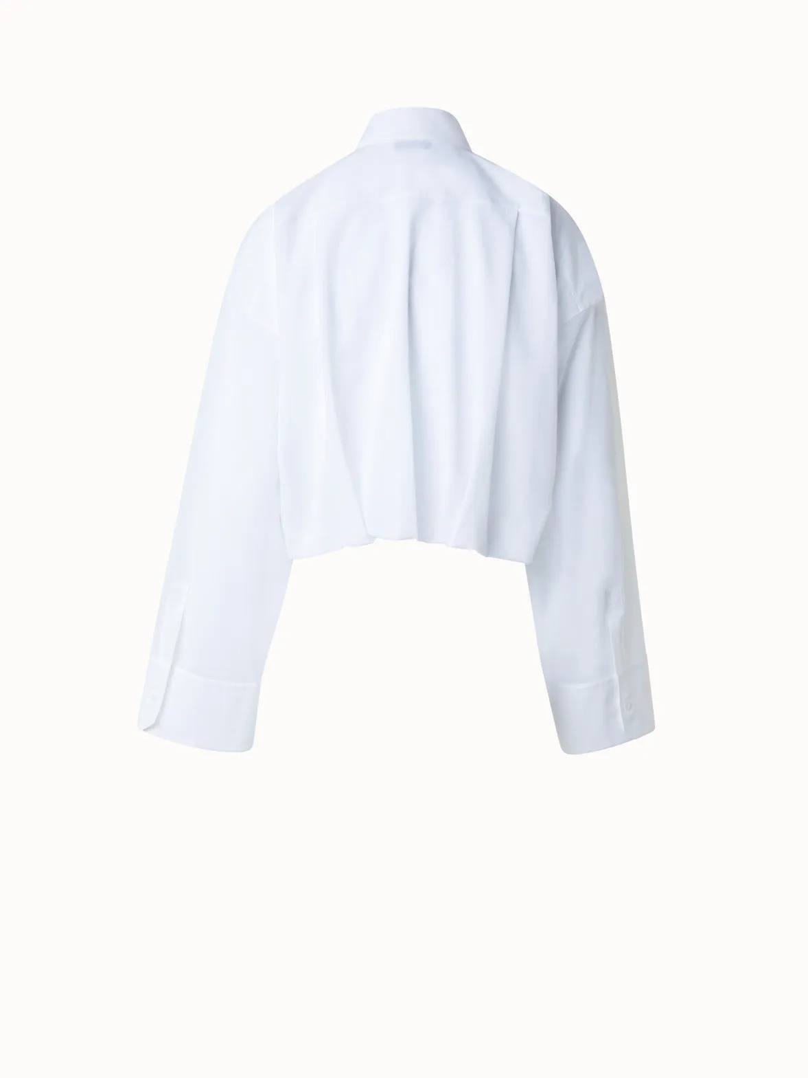 Short Cotton Voile Blouse with Wide Sleeves