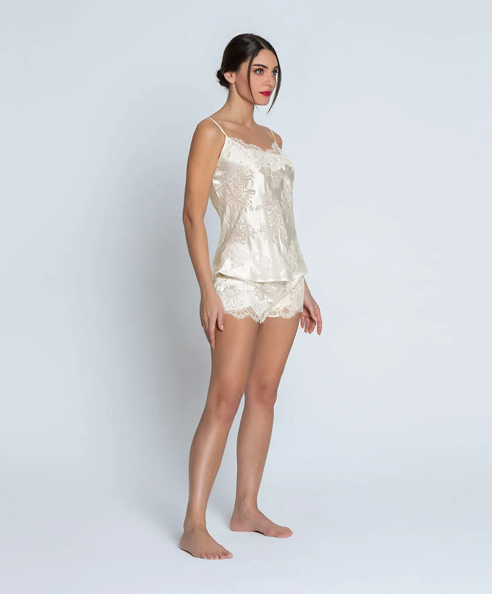 Short en soie et viscose