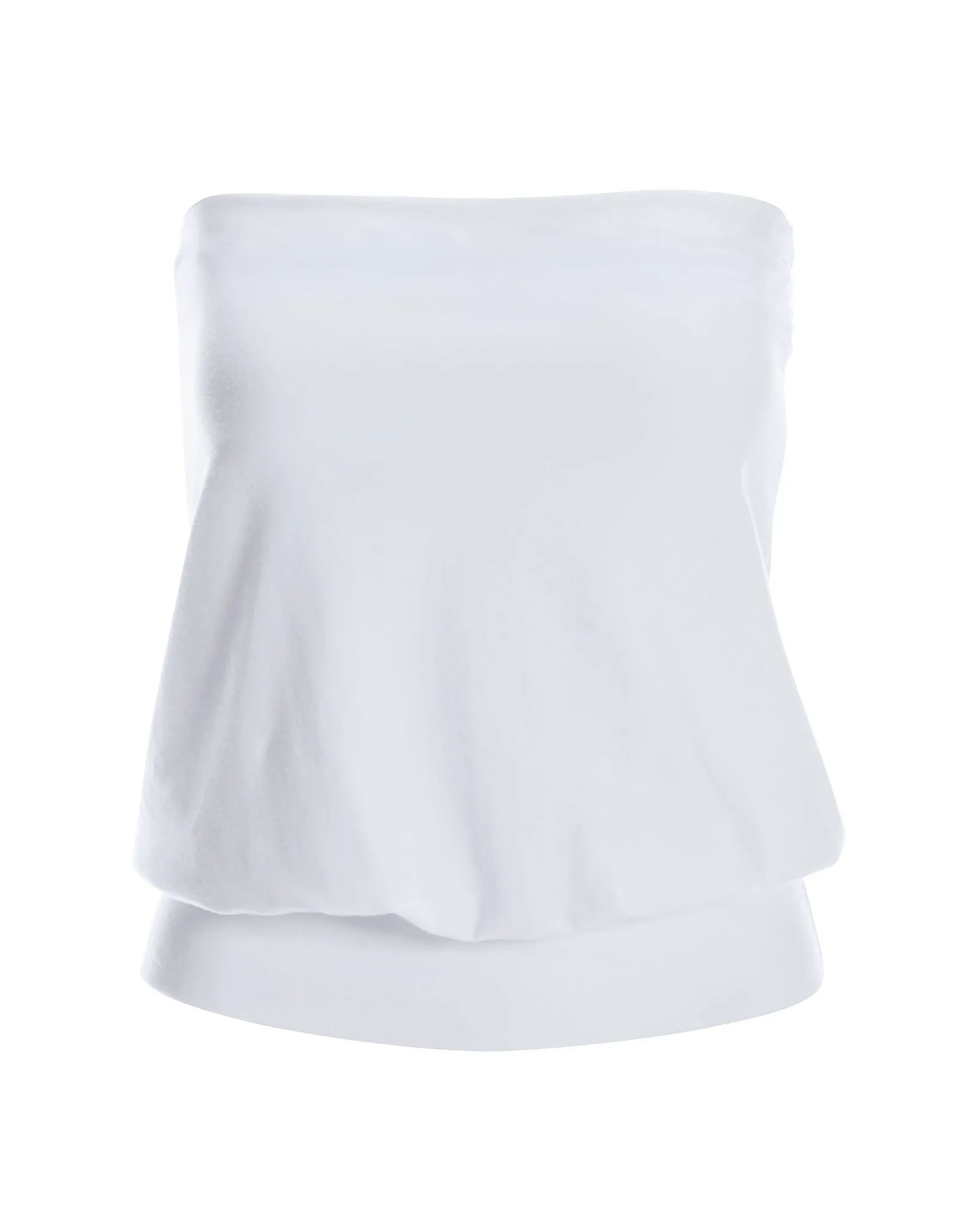 So Sexy Strapless Blouson Tube Top 2BL20 White
