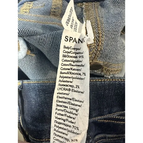 Spanx Jeans Elastic Waist High Rise Flare Medium
