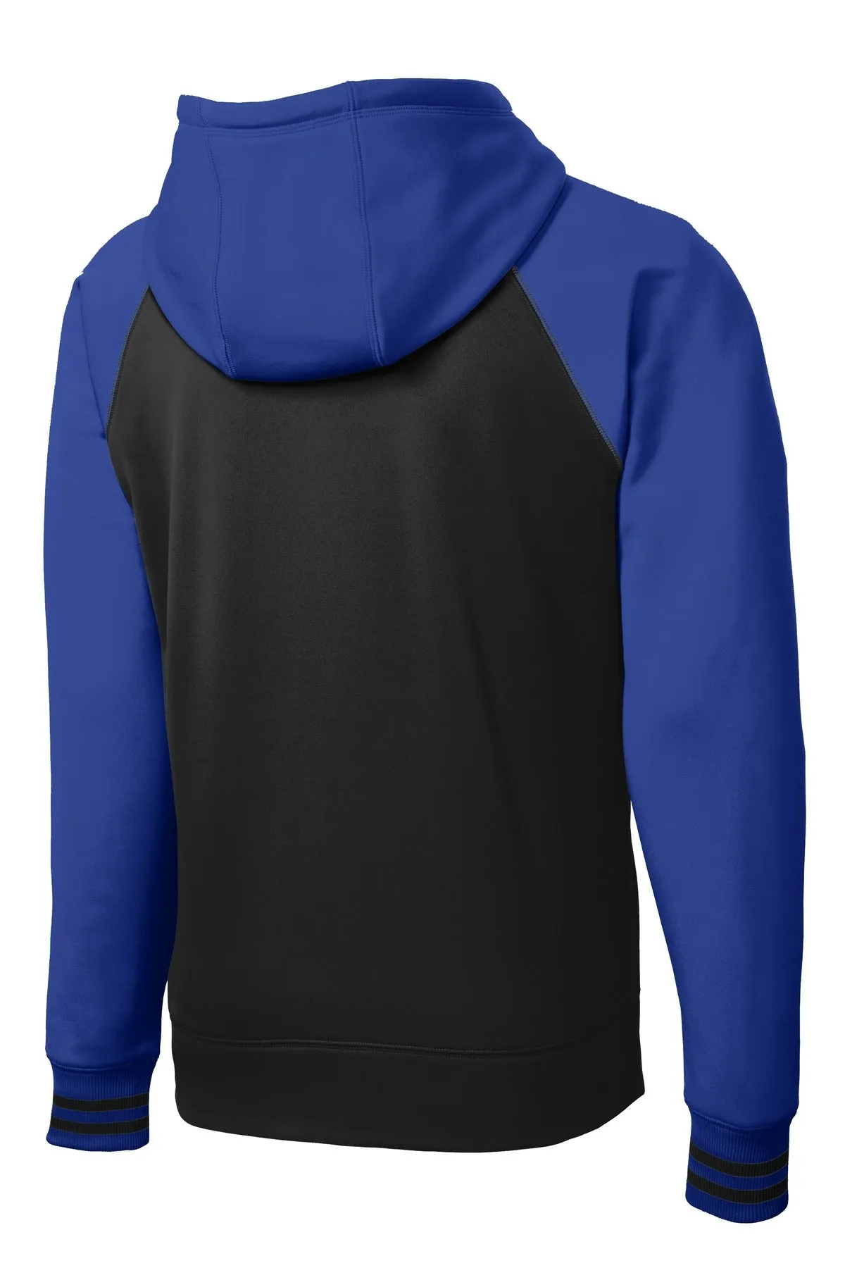 Sport-Tek Sport-Wick Varsity Fleece Full-Zip Hooded Jacket. ST236 Black/ True Royal