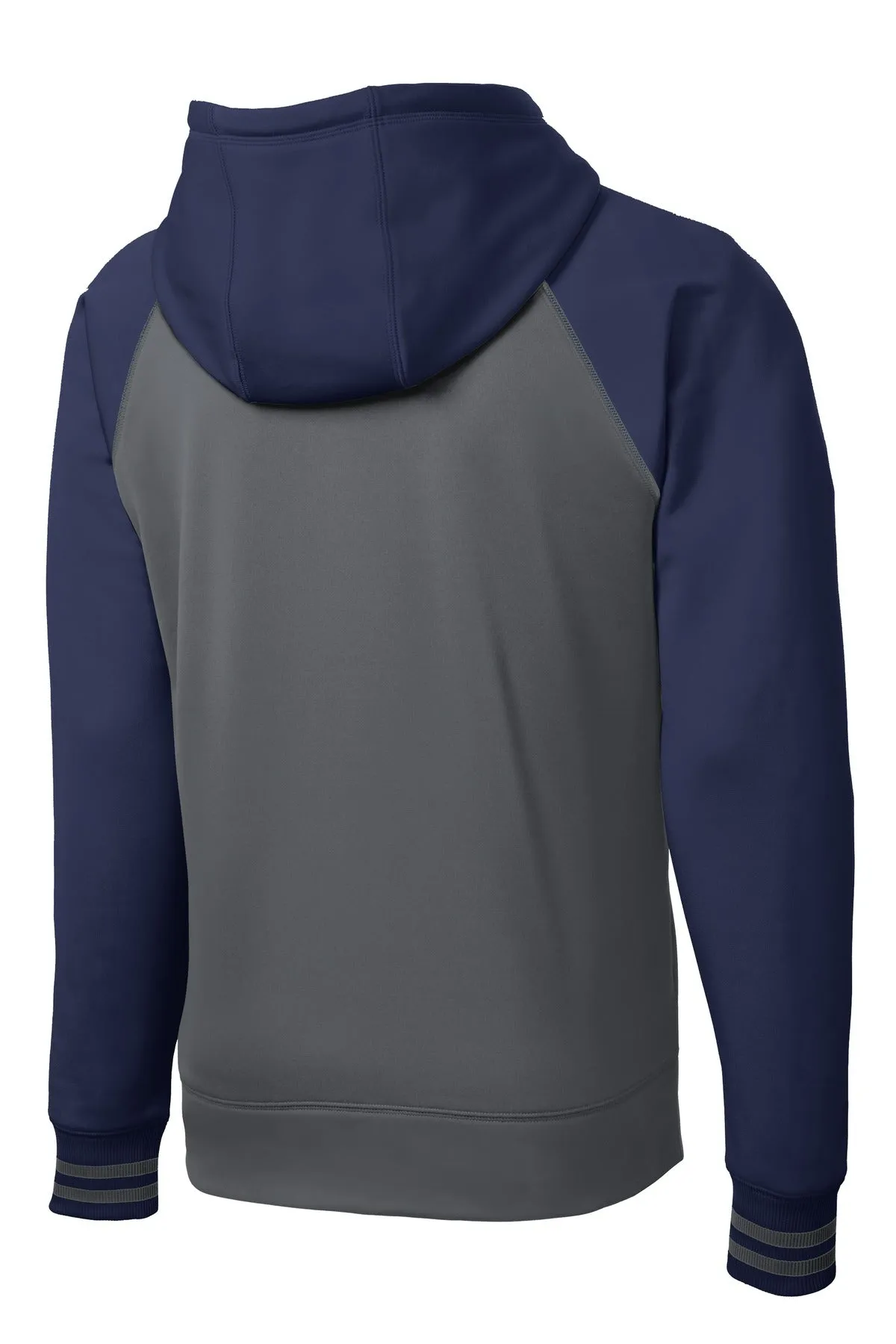 Sport-Tek Sport-Wick Varsity Fleece Full-Zip Hooded Jacket. ST236 Dark Smoke Grey/ Navy