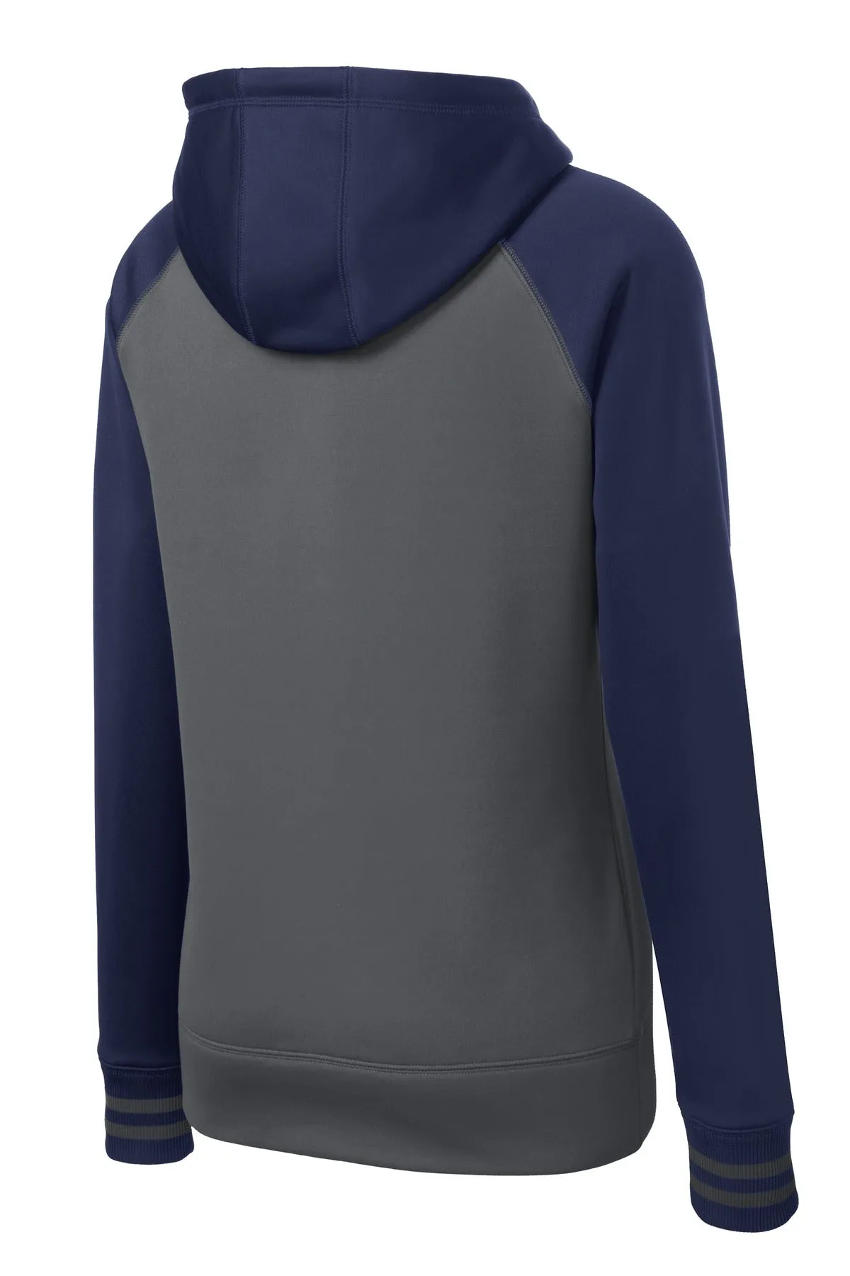 Sport-Tek Women's Sport-Wick Varsity Fleece Full-Zip Hooded Jacket. LST236 Dark Smoke Grey/ Navy