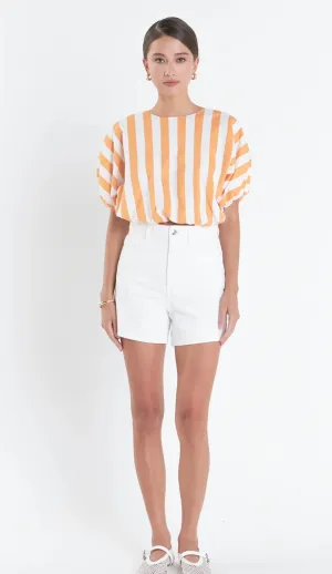Striped Blouson Top