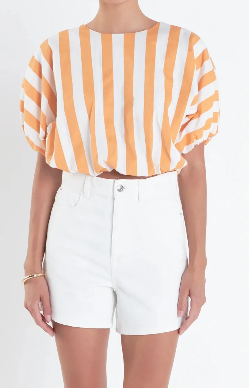 Striped Blouson Top