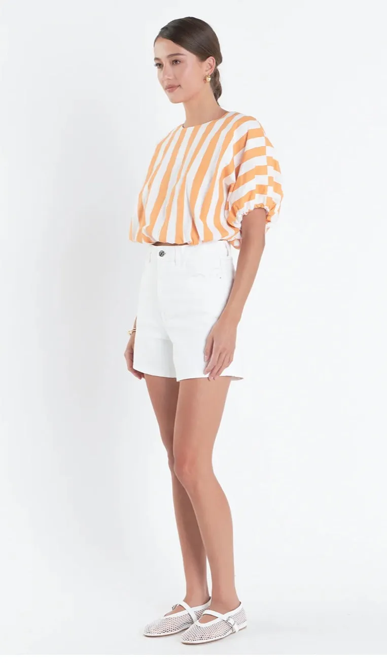 Striped Blouson Top