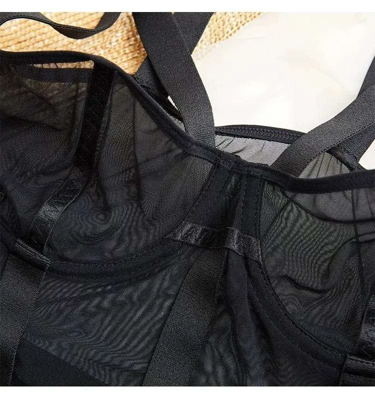 Suited Body Lace Transparent Bodysuit