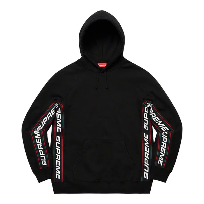 Supreme Text Rib Hooded Sweatshirt- Black