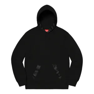 Supreme Tonal Webbing Hooded Sweatshirt- Black
