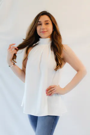 TARA HALTER WHITE TOP