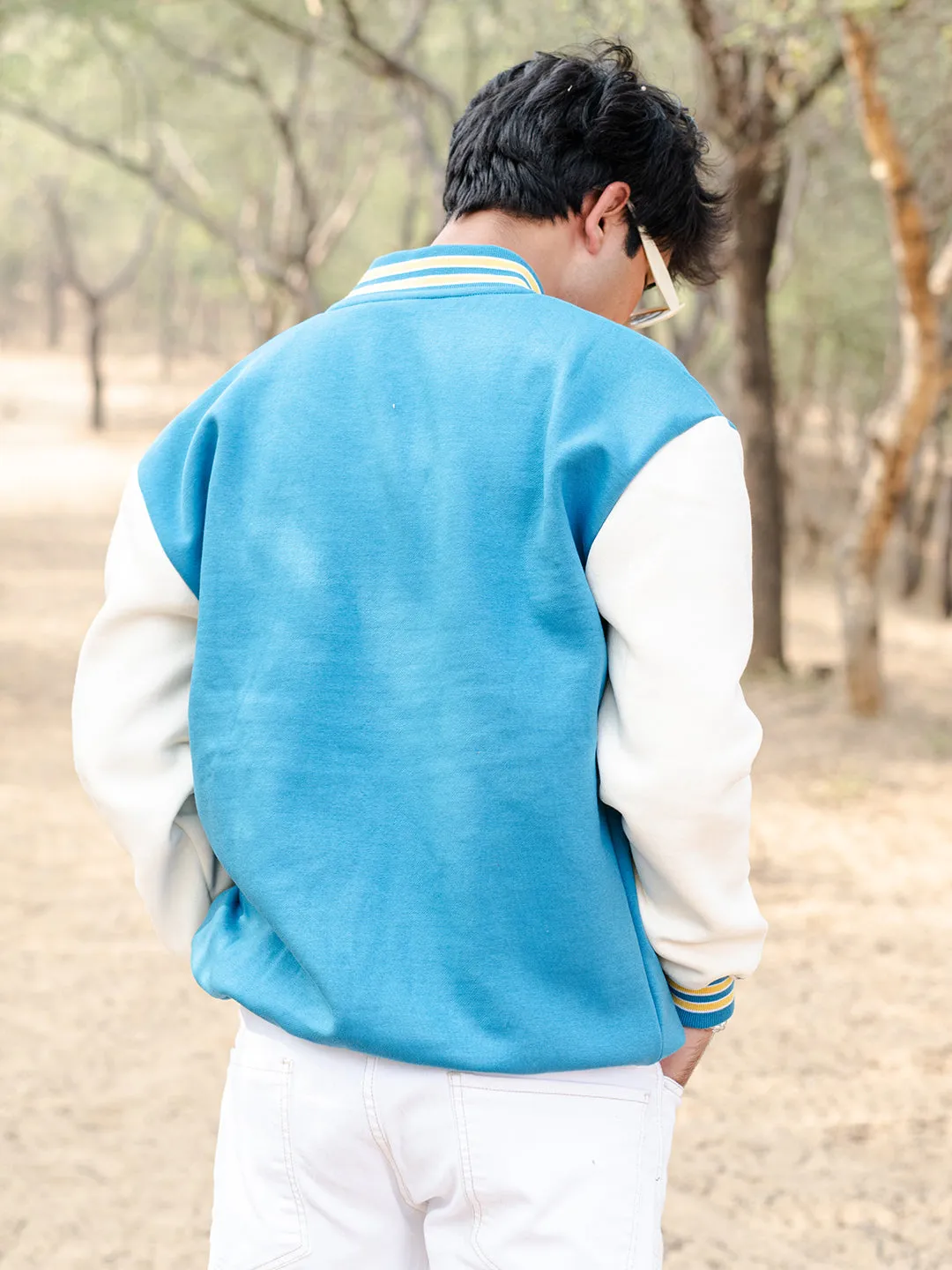 Teal Blue M Varsity Jacket
