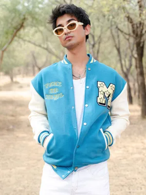 Teal Blue M Varsity Jacket