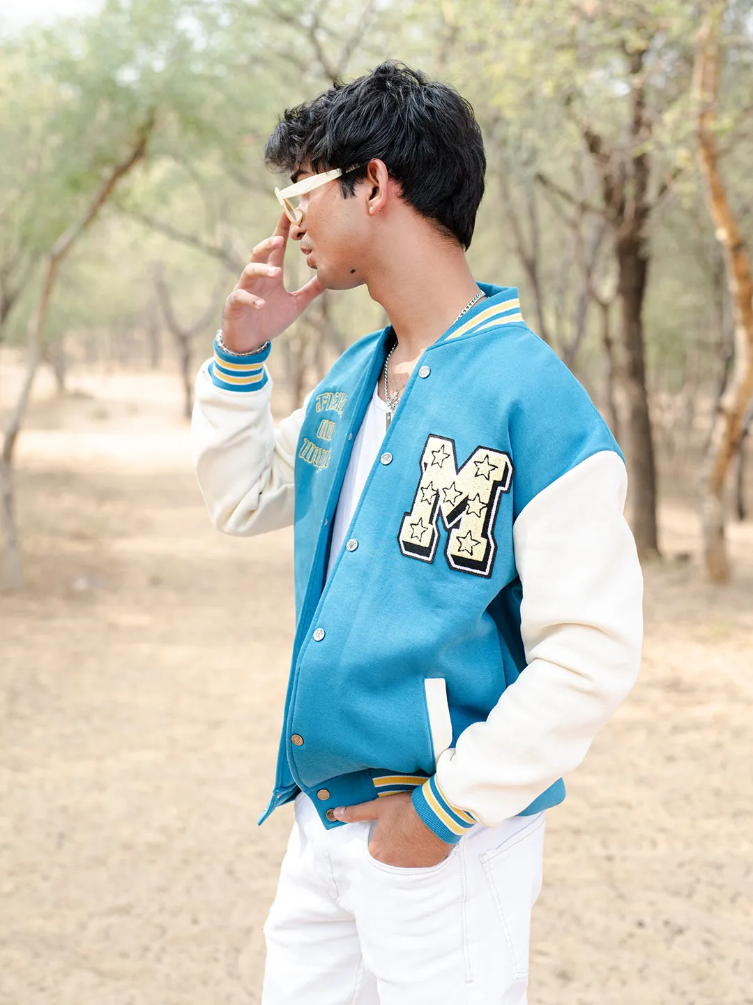 Teal Blue M Varsity Jacket