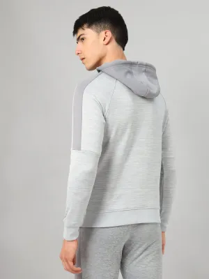 Technosport Men's Melange Hooded Sweatshirt with Kangaroo Pocket