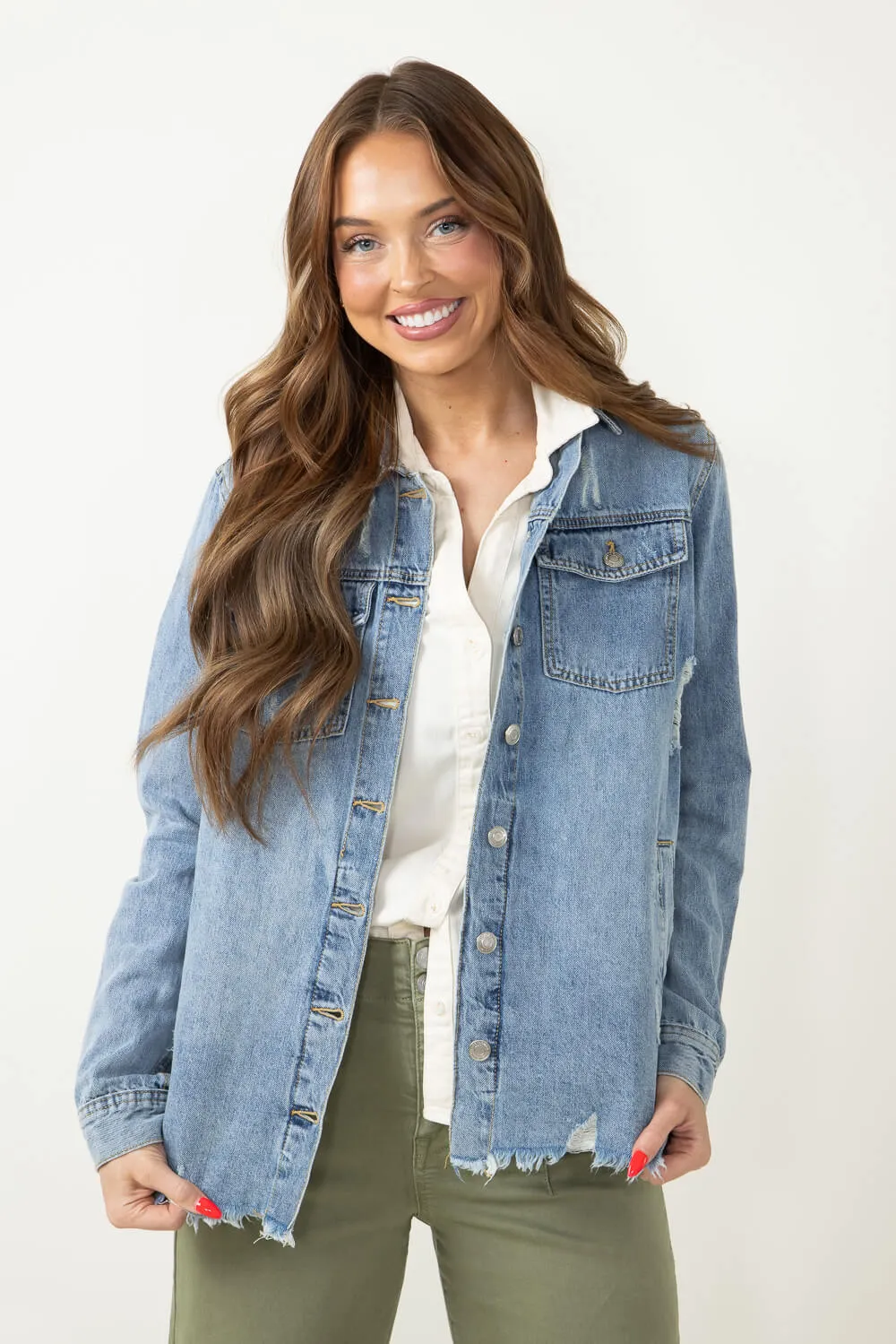 Thread & Supply Villa Denim Jacket for Women in Medium Wash | J1133CDTS-DENIM