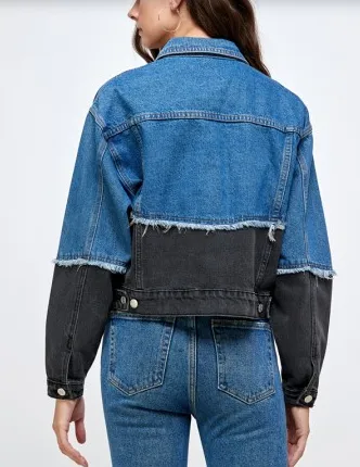 Two Tone 80's Inspired Denim Jacket