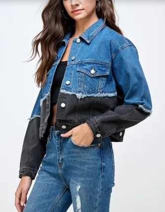 Two Tone 80's Inspired Denim Jacket