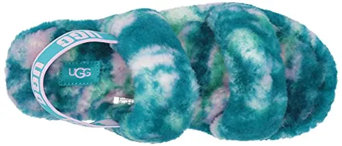 UGG Women's OH Yeah Marble Slipper, Aquatic Blue, 8