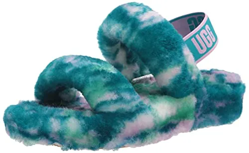 UGG Women's OH Yeah Marble Slipper, Aquatic Blue, 8