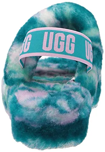 UGG Women's OH Yeah Marble Slipper, Aquatic Blue, 8