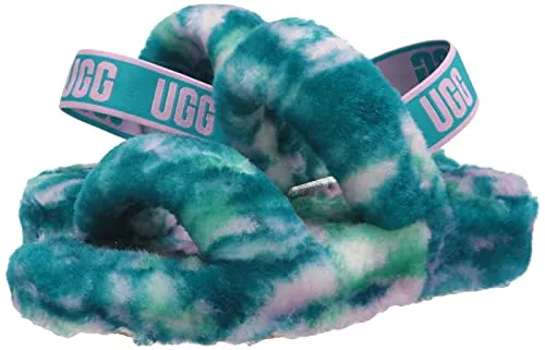 UGG Women's OH Yeah Marble Slipper, Aquatic Blue, 8