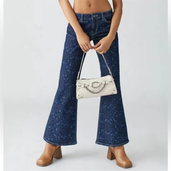 Urban Outfitters | BDG Low Rise Flare Jean New 27 Waist Floral Y2K Skater Beach