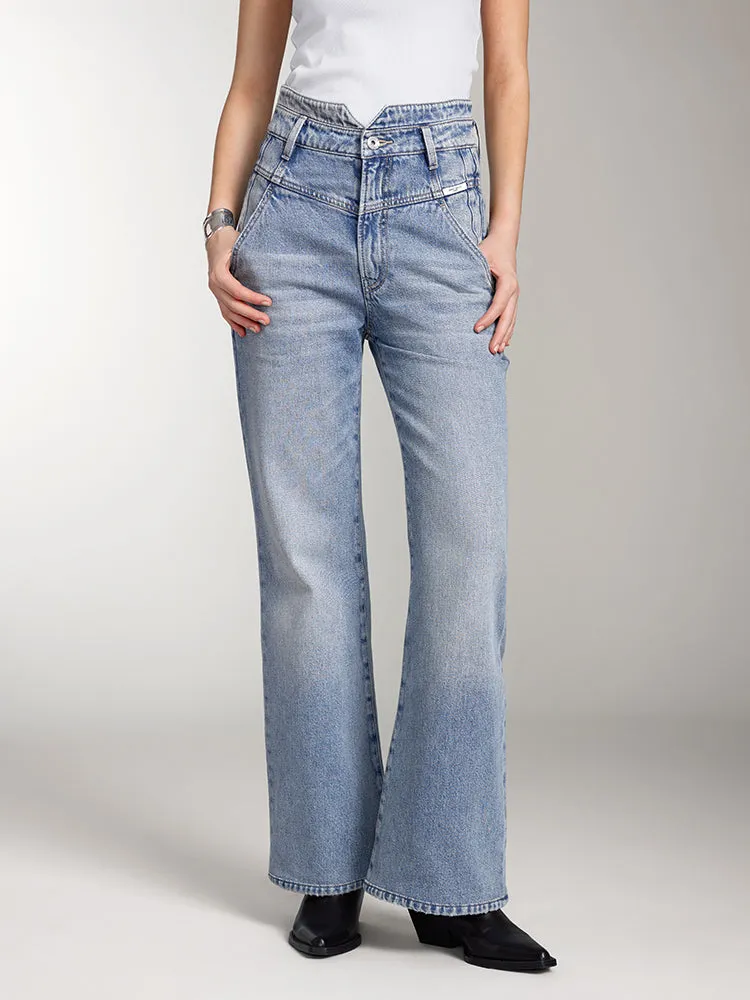 V-Shape Waist Flared Jeans