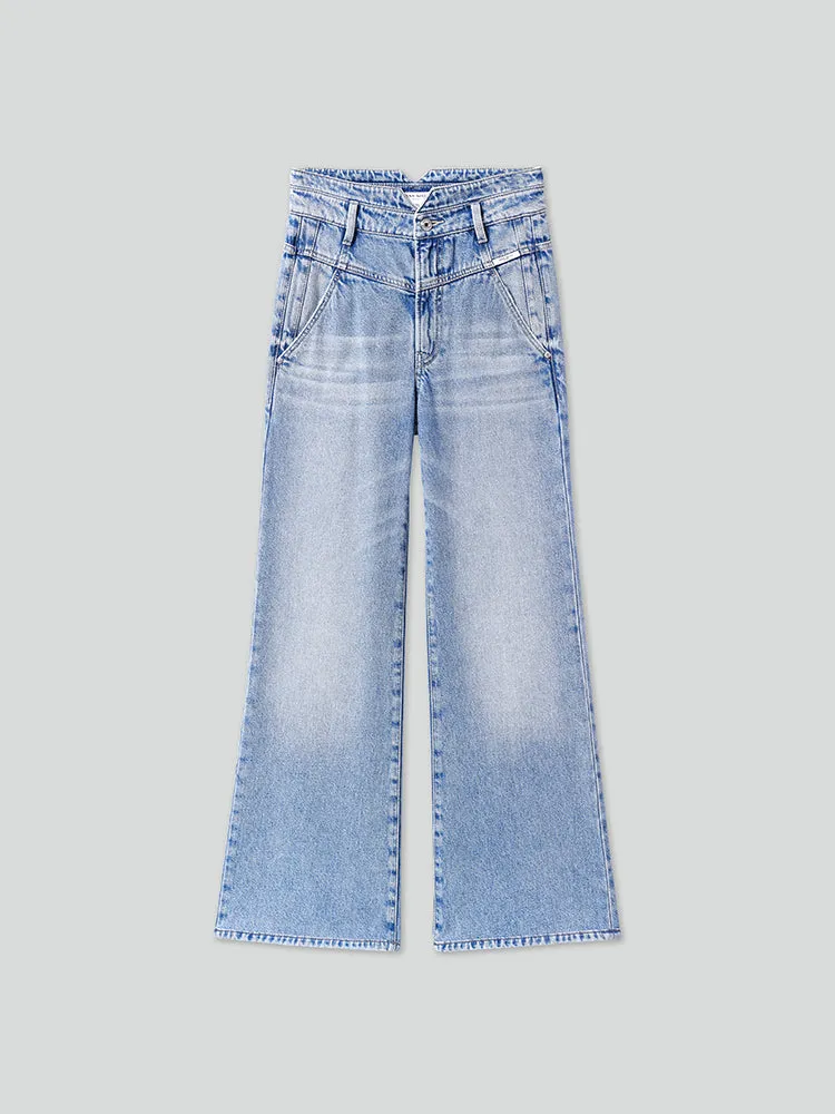 V-Shape Waist Flared Jeans