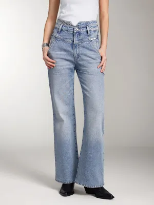 V-Shape Waist Flared Jeans