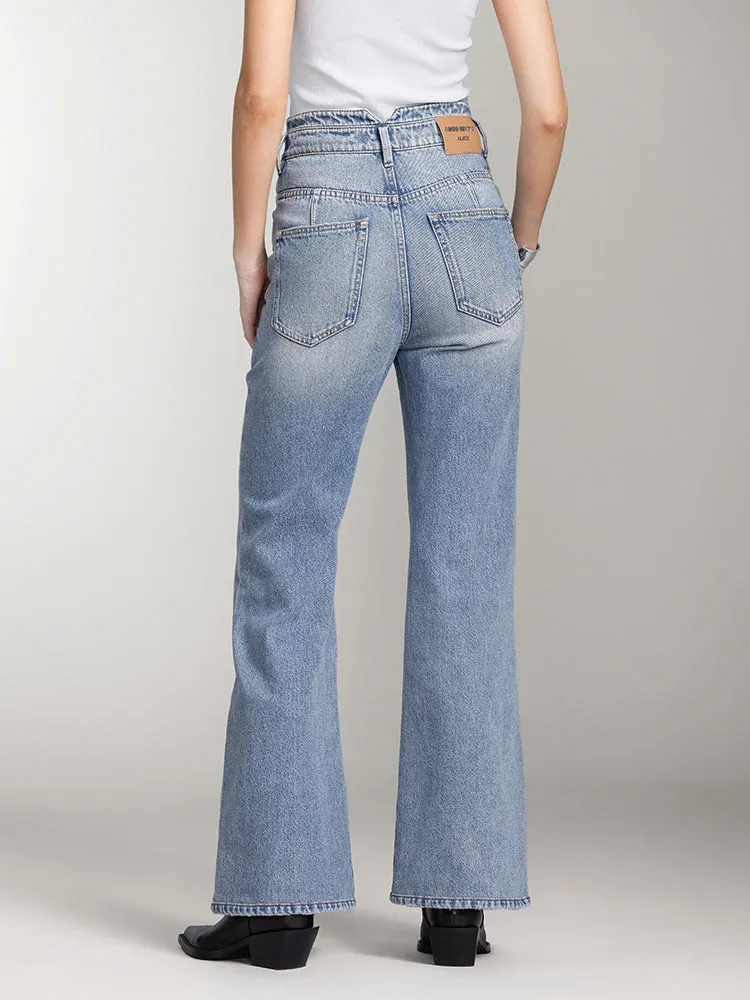 V-Shape Waist Flared Jeans